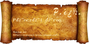 Pánczél Áron névjegykártya