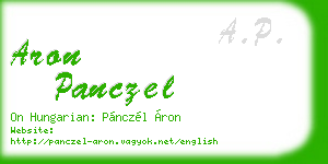 aron panczel business card